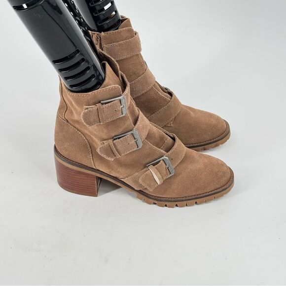 Crown Vintage Asisa Suede Leather Ankle Boots Size 8.5 Tan - Picture 4 of 8